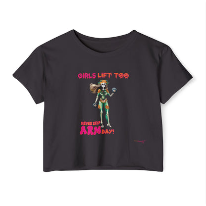 Catrina "Girls Lift Heavy Too" Crop Top