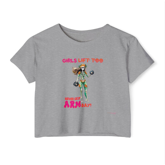 Catrina "Girls Lift Heavy Too" Crop Top